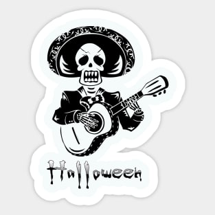 Halloween singing Skeleton Sticker